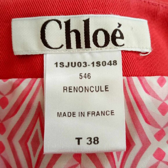 Chloe VTG Red Pencil Skirt  Multi Color Zipper Size 38 / US Size 6 Reversible(?) - Picture 5 of 13